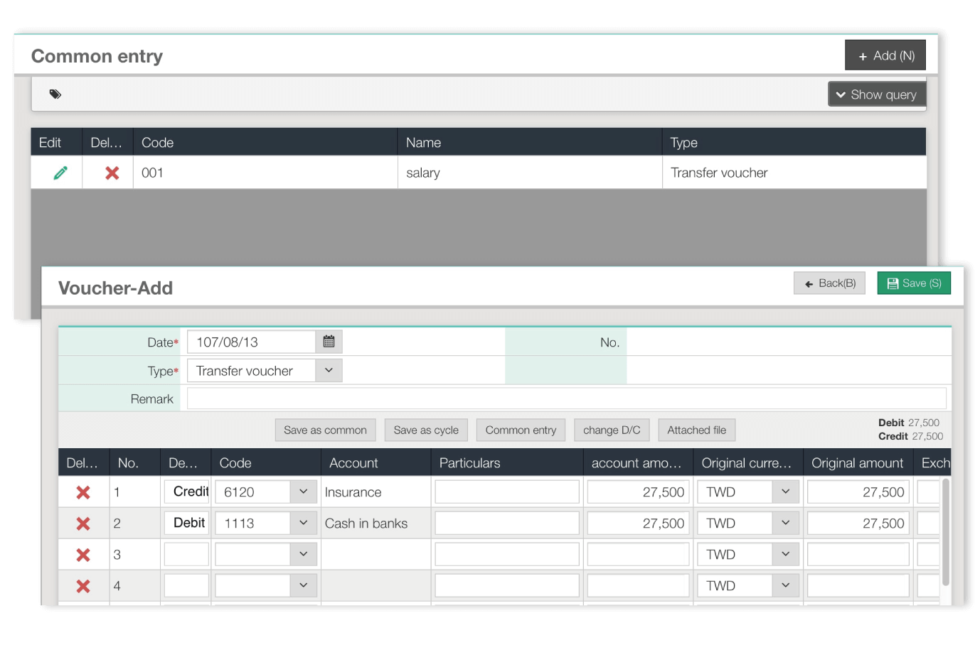 Vital General Ledger Image 3